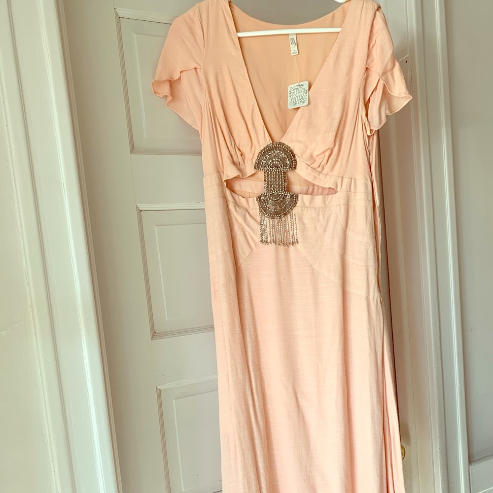 Free People Peach Gypsy Dress Sz 12